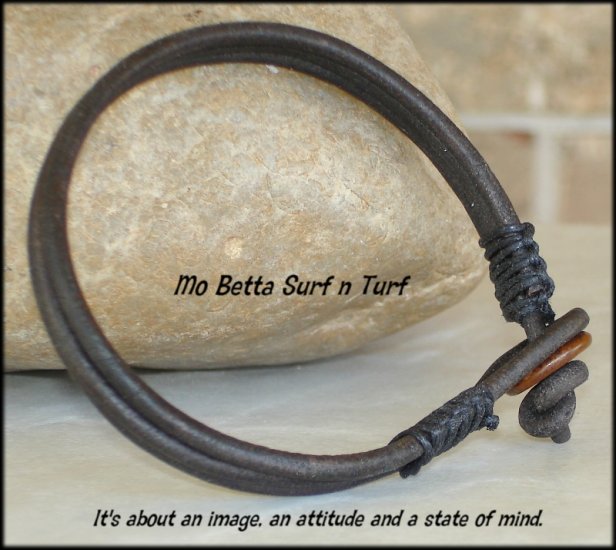 Triple Layer Distressed Dark Brown 3mm Leather Bracelet or Anklet
