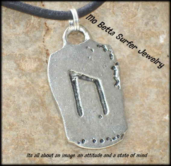 Distressed Leather Surfer Necklace with Pewter Runes Strength
