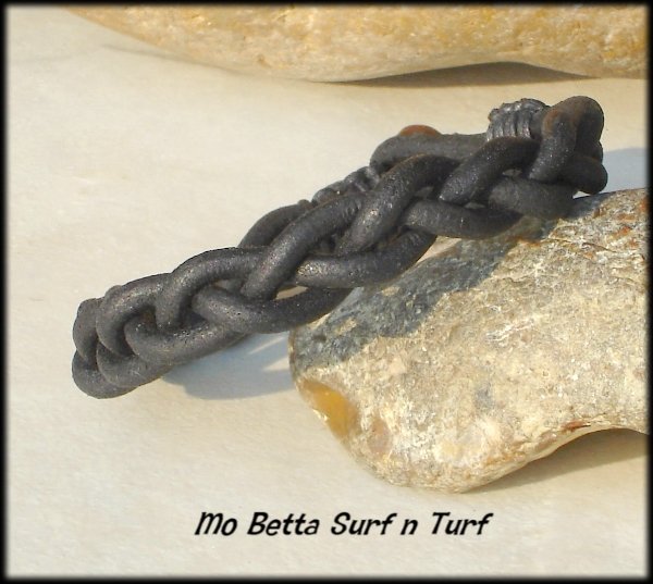 Braided Distressed 3 mm Black Leather Bracelet or Anklet