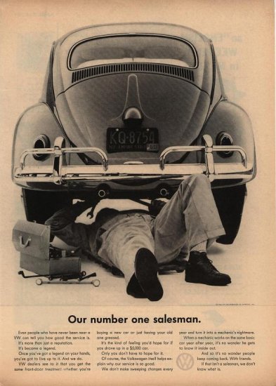 Vintage 1961 Our Number One Salesman Volkswagen AD