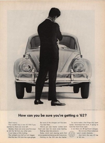 Vintage How do you know 1962 Volkswagen VW Car AD
