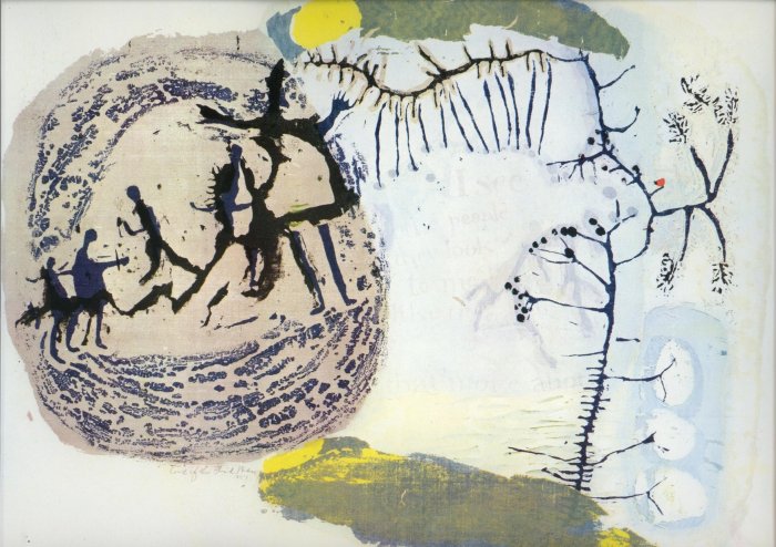 Vintage 1968 Sister Mary Corita Cure of the Blind Man ART PRINT