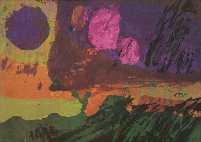 Vintage 1968 Sister Corita Still Falls Rain ART PRINT