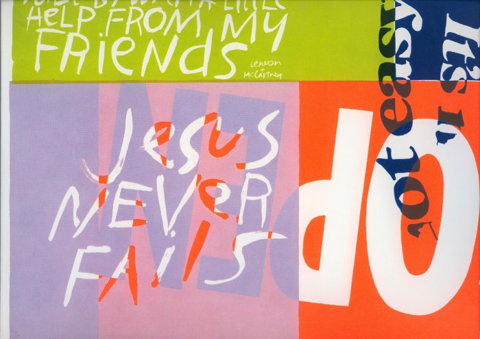 1968 Sister Mary Corita Jesus Never Fails ART PRINT