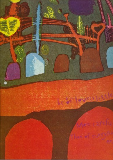 Vintage Sister Mary Corita Be of Love e.e. cummings 1968 Art Print