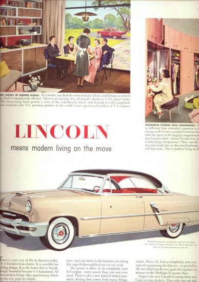 Vintage 1952 LINCOLN Capri Auto Car AD