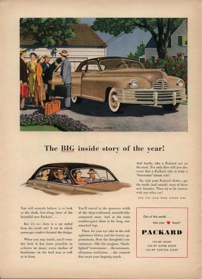 Vintage 1948 Packard Car Art Print AD
