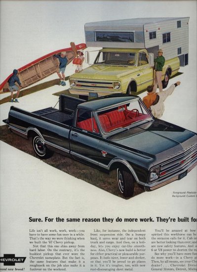 Vintage 1967 Chevrolet Fleetside Truck AD
