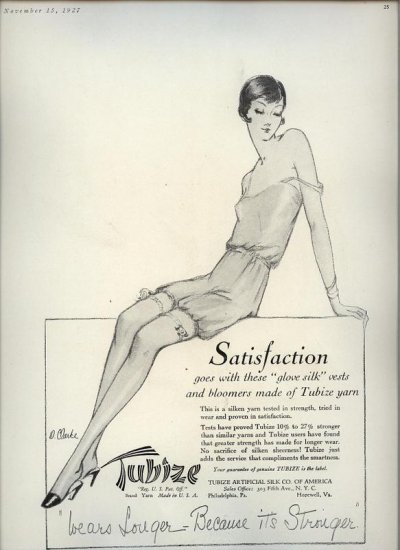 Vintage 1927 Tubize Yarn Undergarment AD