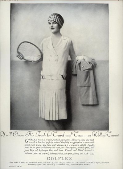 Vintage 1928 Golflex Frock Travel Town & Tennis Real Photo AD