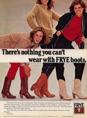 Vintage 1979 Leather Frye Western Women's Boots AD