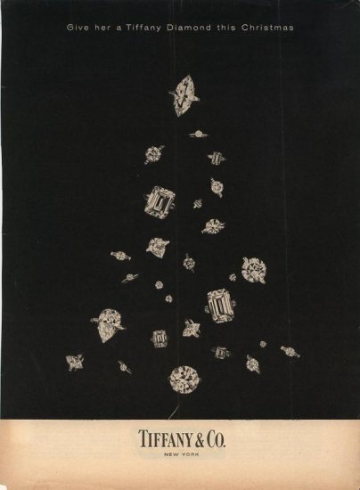Vintage 1960 Tiffany Diamond Christmas Tree AD