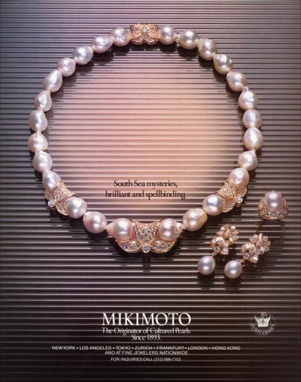 1984 Mikimoto Cultured Pearl Jewelry AD