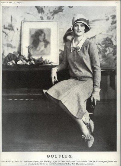 Vintage 1928 Golflex Frock Real Photo Fashion AD