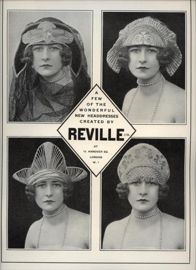 Vintage 1923 Headdresses Created by Reville London Women Hat AD