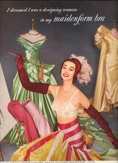 Vintage 1955 I dreamed designing Woman Maidenform Bra AD