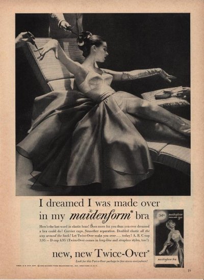 Vintage 1958 I dreamed Made over Maidenform Bra AD