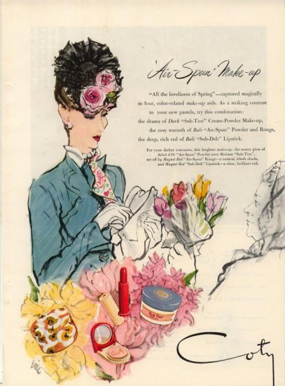 Vintage 1945 Coty Vibrant Paris Born Lip Color ART by Eric AD