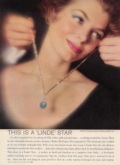 Vintage 1959 Linde Star & diamond necklace Walter McTeigue AD