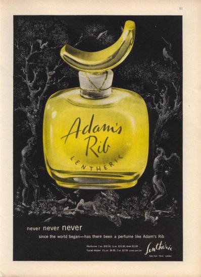 Vintage 1954 Lentheric Adam's Rib Perfume Ad