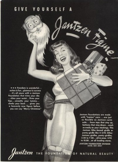 Vintage 1941 Jantzen Undergarment Santa Claus Hawley Art AD
