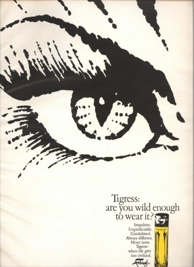 Vintage 1969 Faberge' Tigress Perfume Print AD