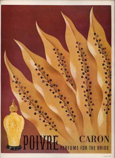 Vintage 1956 Caron Poivre Perfume for the Bride AD