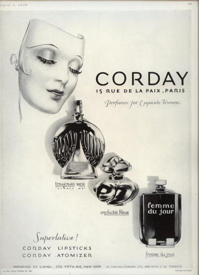 Vintage 1928 Corday Perfume Parfum Art by Lederi AD