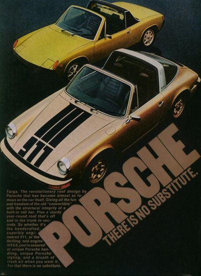 Vintage 1974 Porsche Sports Car AD