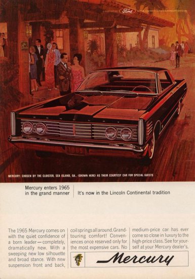 Vintage 1964 for a 65 Red Ford Mercury Car AD
