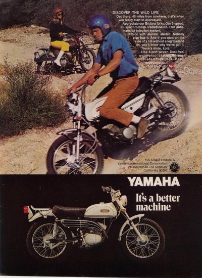 Vintage 1969 Yamaha 125 Single Enduro AT-1 motorcyle AD