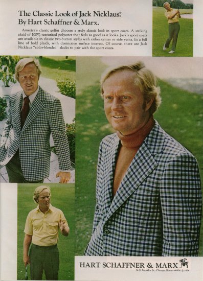 Vintage 1974 Golf Jack Nicklaus Hart Schaffner & Marx AD