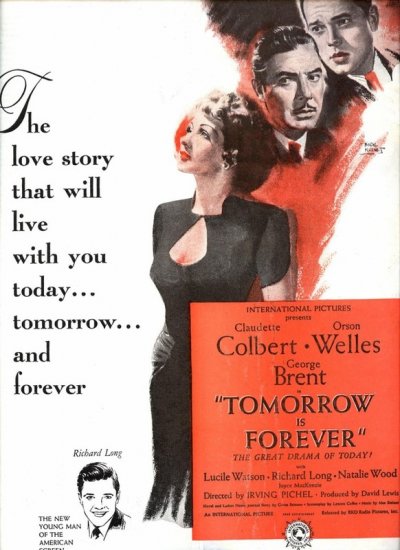 Vintage 1946 Tomorrow is Forever Orson Welles Movie Promo AD