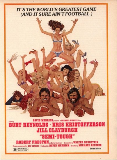 Vintage 1978 Burt Reynolds K Kristofferson Semi Tough Movie AD