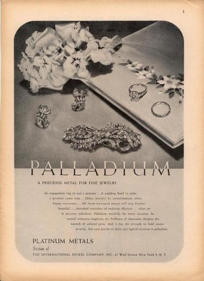 Vintage 1946 Palladium Precious Metals Int. Nickle Co Print AD