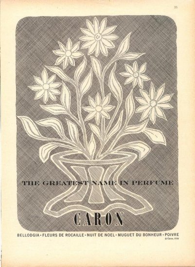 Vintage 1956 Caron Perfume Print AD