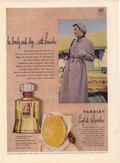 Vintage 1950 Yardley English Lavender Perfume London AD