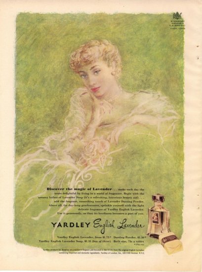 Vintage 1950 Yardley English Lavender Perfume AD