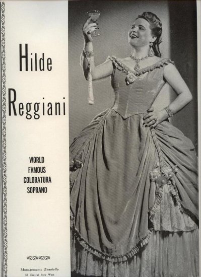 Vintage 1945 Hilde Reggiani Opera Promo AD