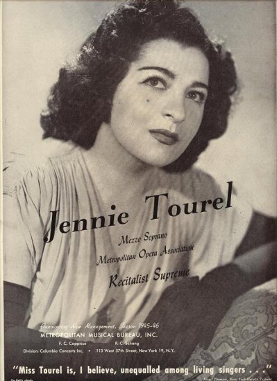 Vintage 1945 Jennie Tourel Mezza Soprano Opera Music Promo AD