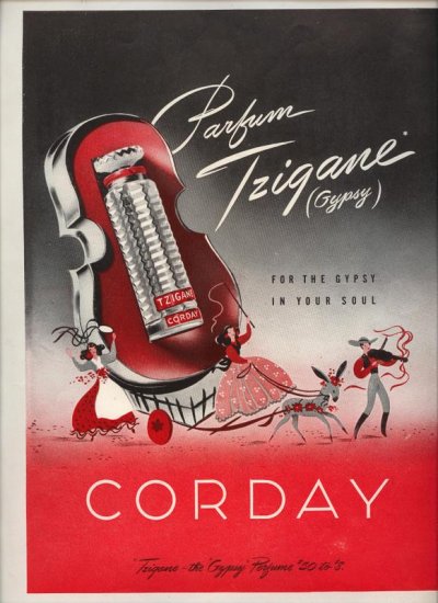 Vintage 1945 Corday Tzigane Gypsy Parfum Perfume AD