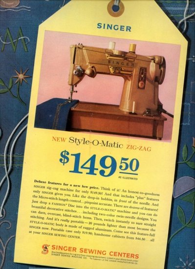 Vintage 1961 Singer New Style O Matic Sewing Machine AD Advertisement