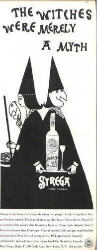 Vintage 1960 Strega Italian Liqueur Witches AD