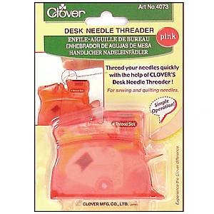 Clover Desk Needle Threader with Thread Cutter in Pink. NEW! Easily & Quickly thread your needles!