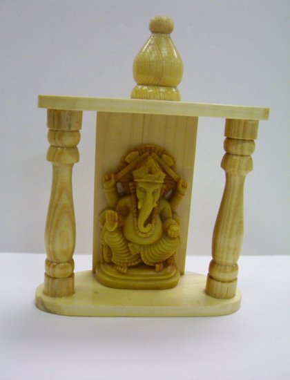 Ganesh, Ganesha in wooden temple
