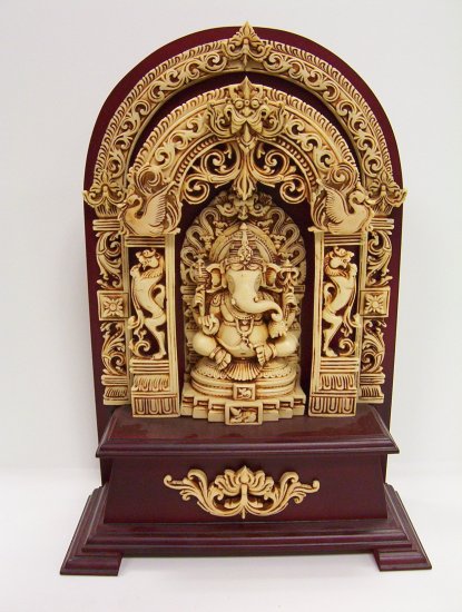 Popular Ganesh, Ganesha, on a wooden base