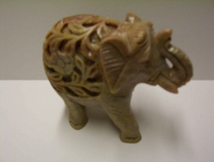 Large 6" Stone Carved Elephant