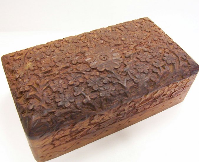 Carved Wooden Jewelry Box