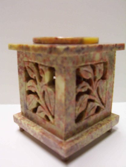 Soap Stone Oil Burner - Leaves & door with hinges