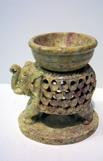 Soap Stone Oil Burner - Elephant Structure